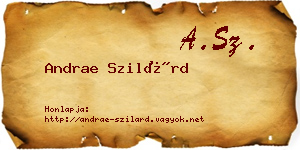Andrae Szilárd névjegykártya